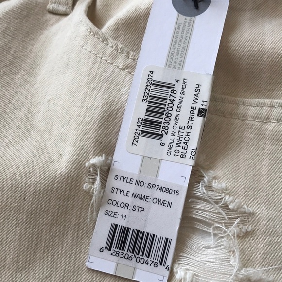 Nwt O’Neill Owen bleach stripe wash denim shorts size 11 - Picture 6 of 10